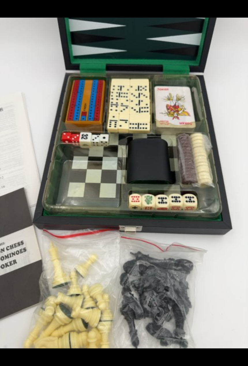 5 forskellige spil i spillekuffert